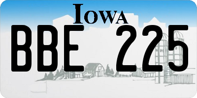 IA license plate BBE225