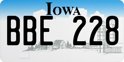 IA license plate BBE228