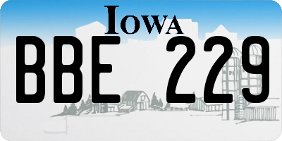 IA license plate BBE229