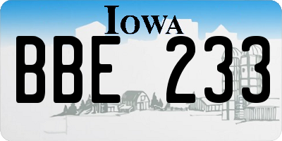 IA license plate BBE233