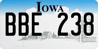 IA license plate BBE238