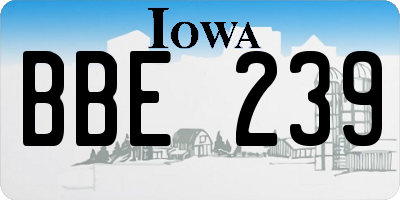 IA license plate BBE239