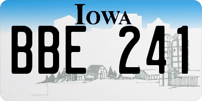 IA license plate BBE241