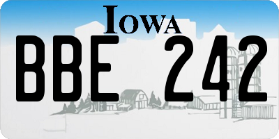 IA license plate BBE242