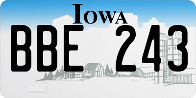 IA license plate BBE243