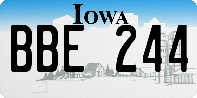 IA license plate BBE244