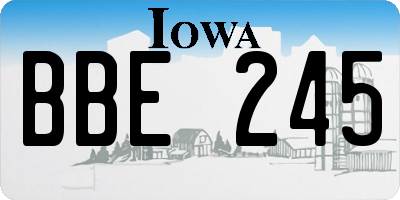 IA license plate BBE245