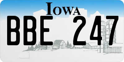 IA license plate BBE247