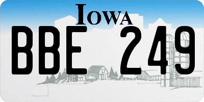 IA license plate BBE249