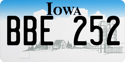 IA license plate BBE252
