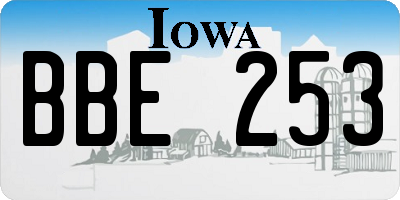 IA license plate BBE253