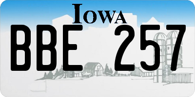 IA license plate BBE257
