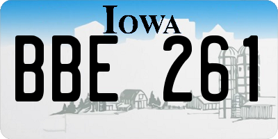 IA license plate BBE261