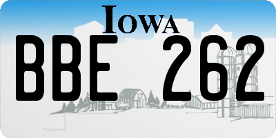 IA license plate BBE262