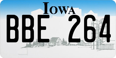 IA license plate BBE264