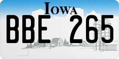IA license plate BBE265