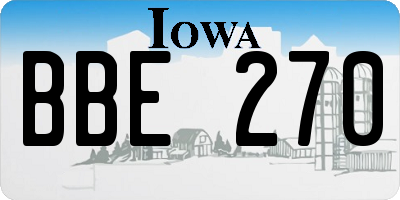 IA license plate BBE270
