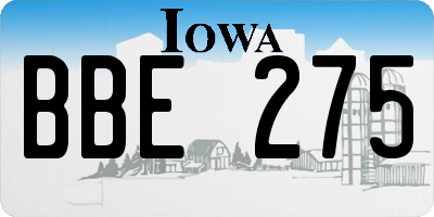 IA license plate BBE275