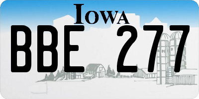 IA license plate BBE277