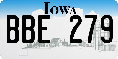 IA license plate BBE279