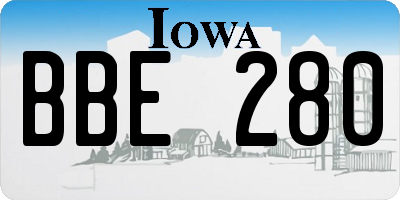 IA license plate BBE280