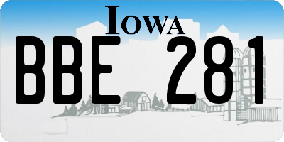 IA license plate BBE281