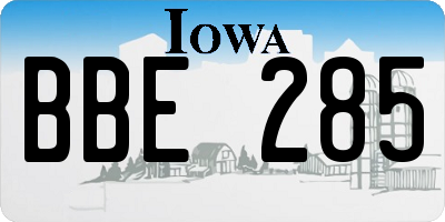 IA license plate BBE285