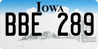 IA license plate BBE289