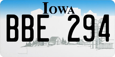 IA license plate BBE294