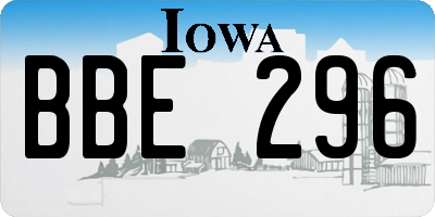 IA license plate BBE296
