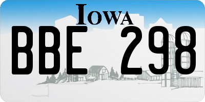 IA license plate BBE298