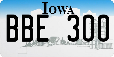 IA license plate BBE300