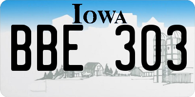 IA license plate BBE303