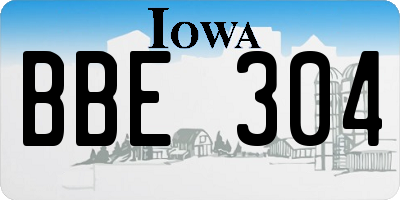 IA license plate BBE304