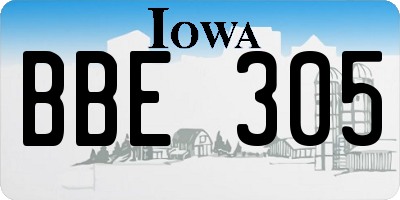 IA license plate BBE305