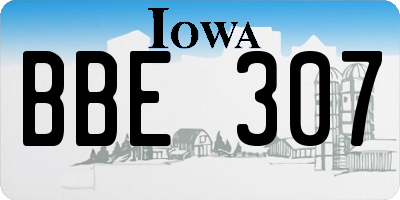 IA license plate BBE307