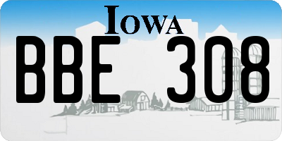 IA license plate BBE308
