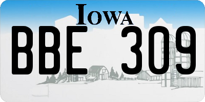 IA license plate BBE309