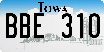 IA license plate BBE310