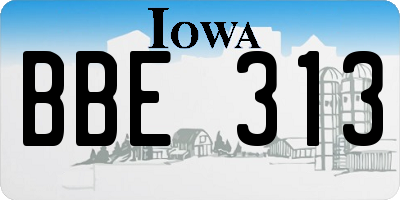 IA license plate BBE313