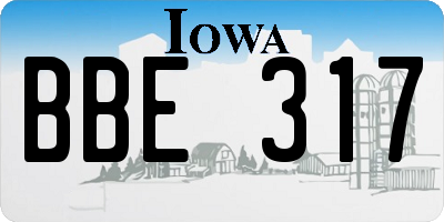 IA license plate BBE317