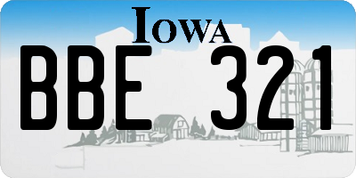 IA license plate BBE321