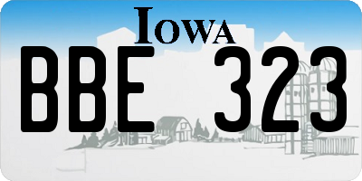 IA license plate BBE323