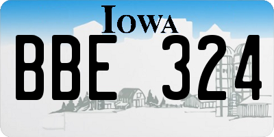 IA license plate BBE324