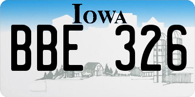 IA license plate BBE326