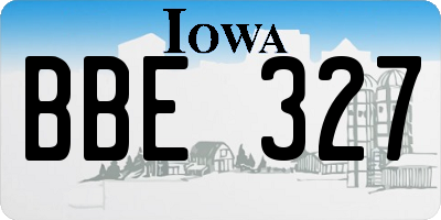 IA license plate BBE327