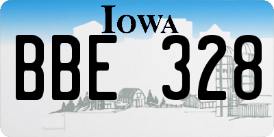 IA license plate BBE328