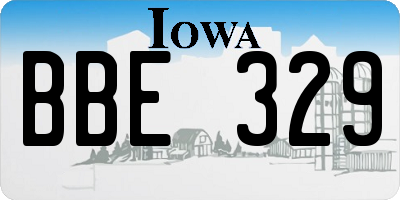 IA license plate BBE329