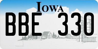 IA license plate BBE330