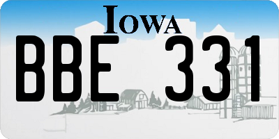 IA license plate BBE331